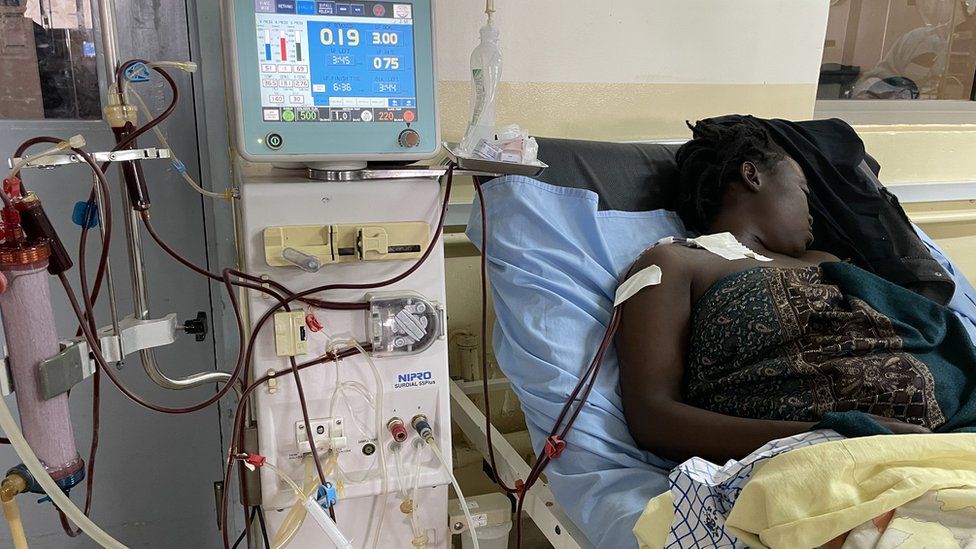Kiruddu hospital offers dialysis to about 60 patients each day and each patient has to visit at least twice a week Kiruddu hospital offers dialysis to about 60 patients each day and each patient has to visit at least twice a week